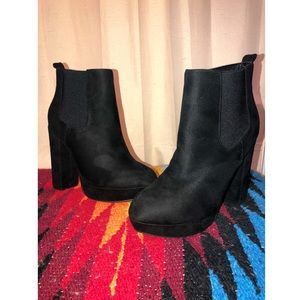 Black suede boots
